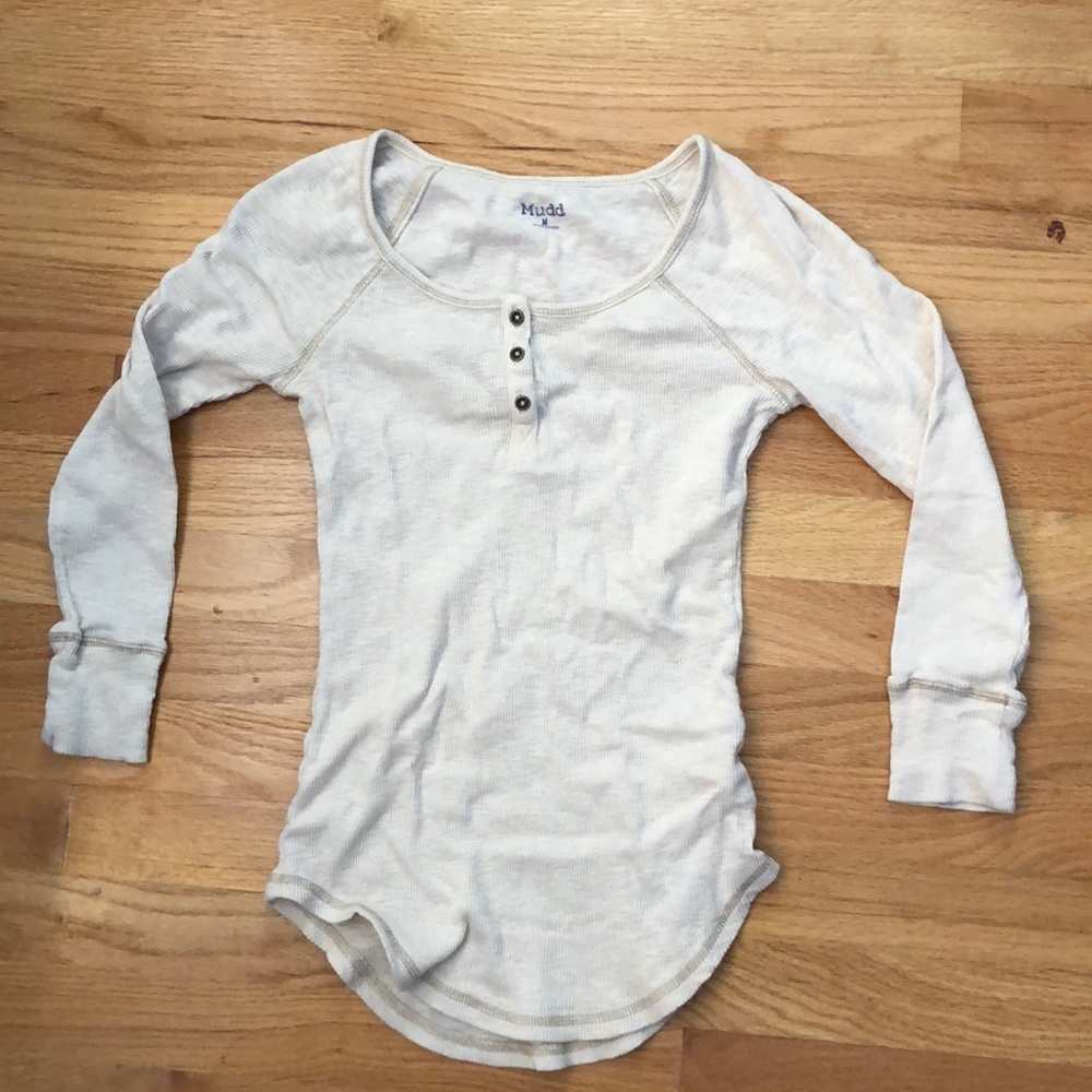 Cream long sleeve shirt